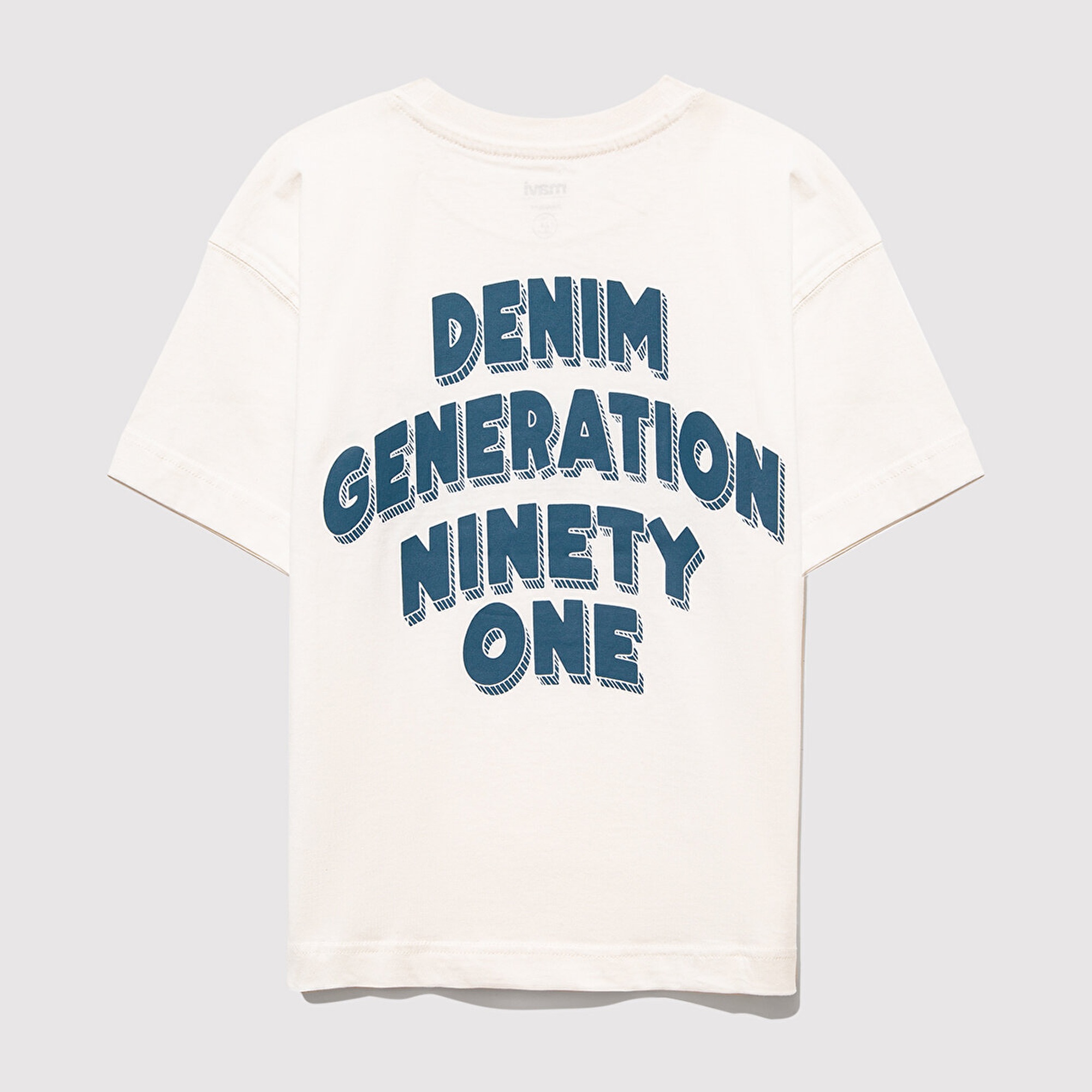 Mavi Mavi Baskılı Ekru Tişört Oversize / Geniş Kesim 6610339-70057