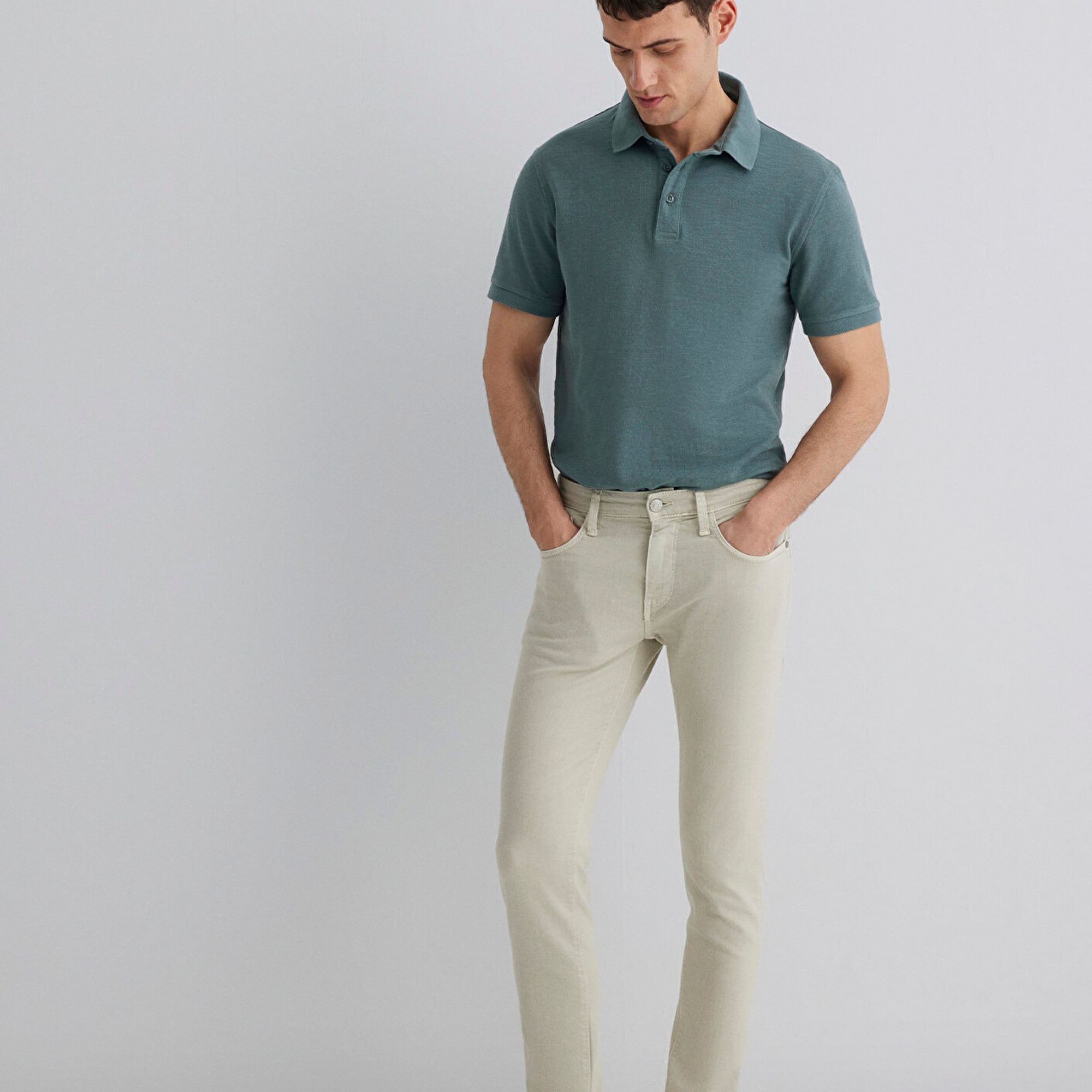 Mavi James Ekru Comfort Gabardin Pantolon 0042431024