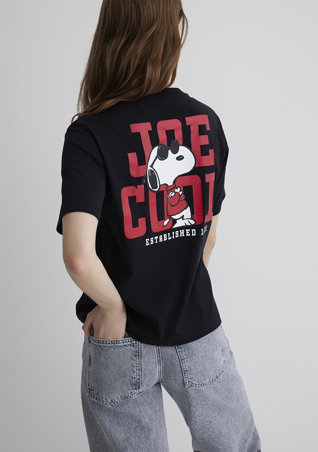  Mavi Joe Cool Baskılı Siyah Tişört Regular Fit / Normal Kesim 1613361-900