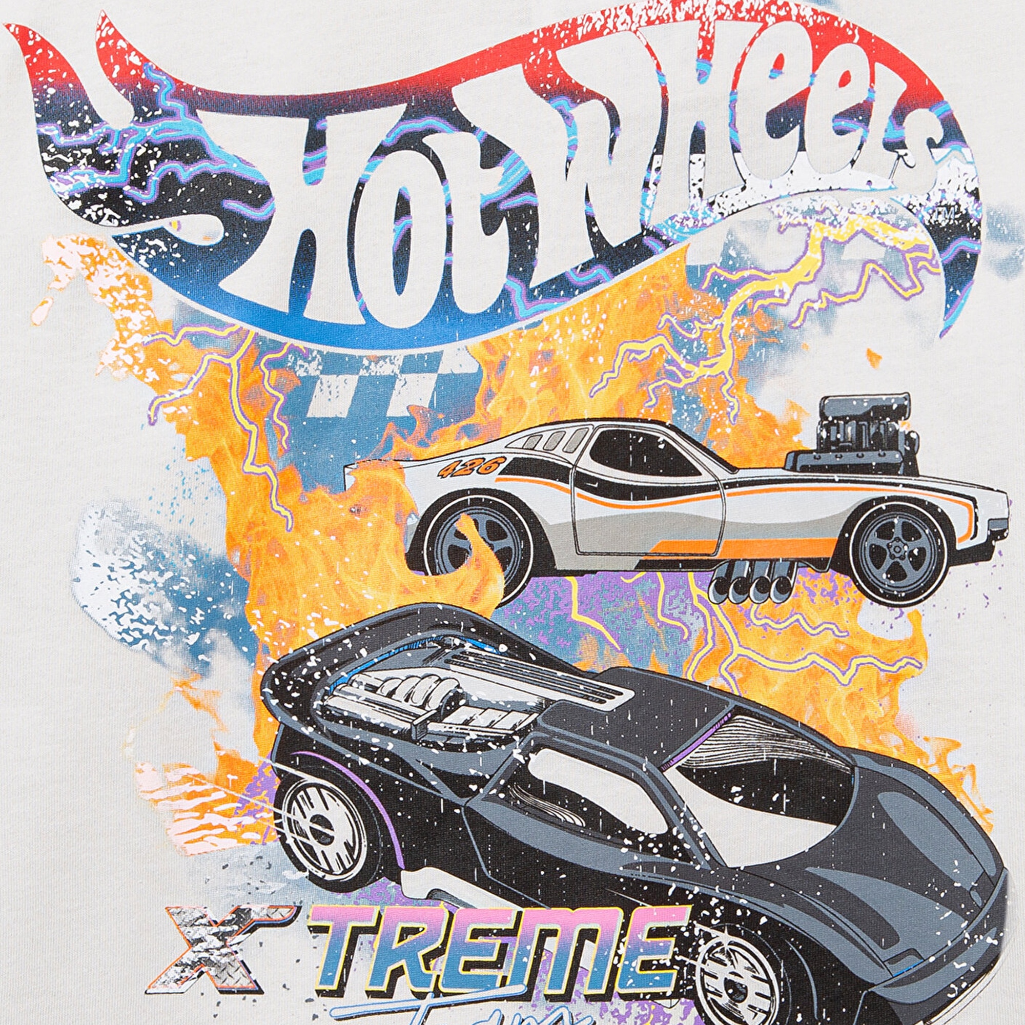 Mavi Hot Wheels Baskılı Gri Tişört Loose Fit / Bol Rahat Kesim 6610303-80618