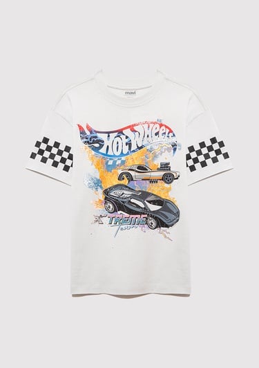  Mavi Hot Wheels Baskılı Gri Tişört Loose Fit / Bol Rahat Kesim 6610303-80618