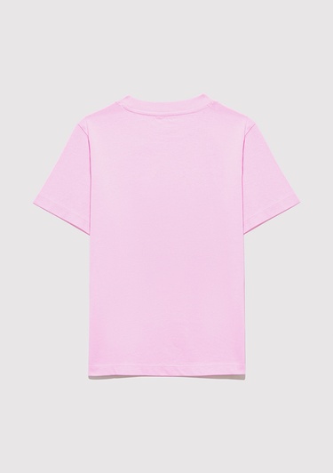  Mavi Mavi Logo Kedi Baskılı Pembe Tişört Regular Fit / Normal Kesim 7610338-70973