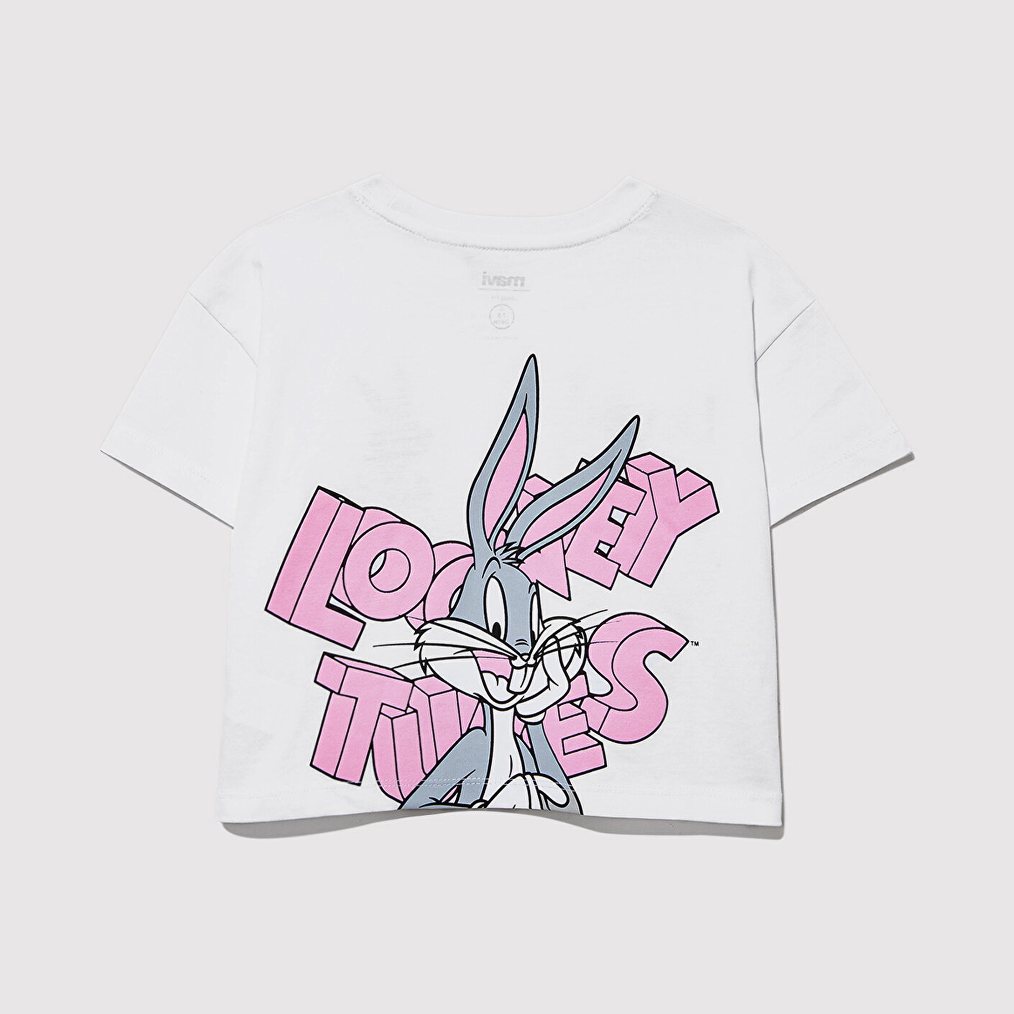 Mavi Bugs Bunny Baskılı Beyaz Tişört Loose Fit / Bol Rahat Kesim 7610304-620