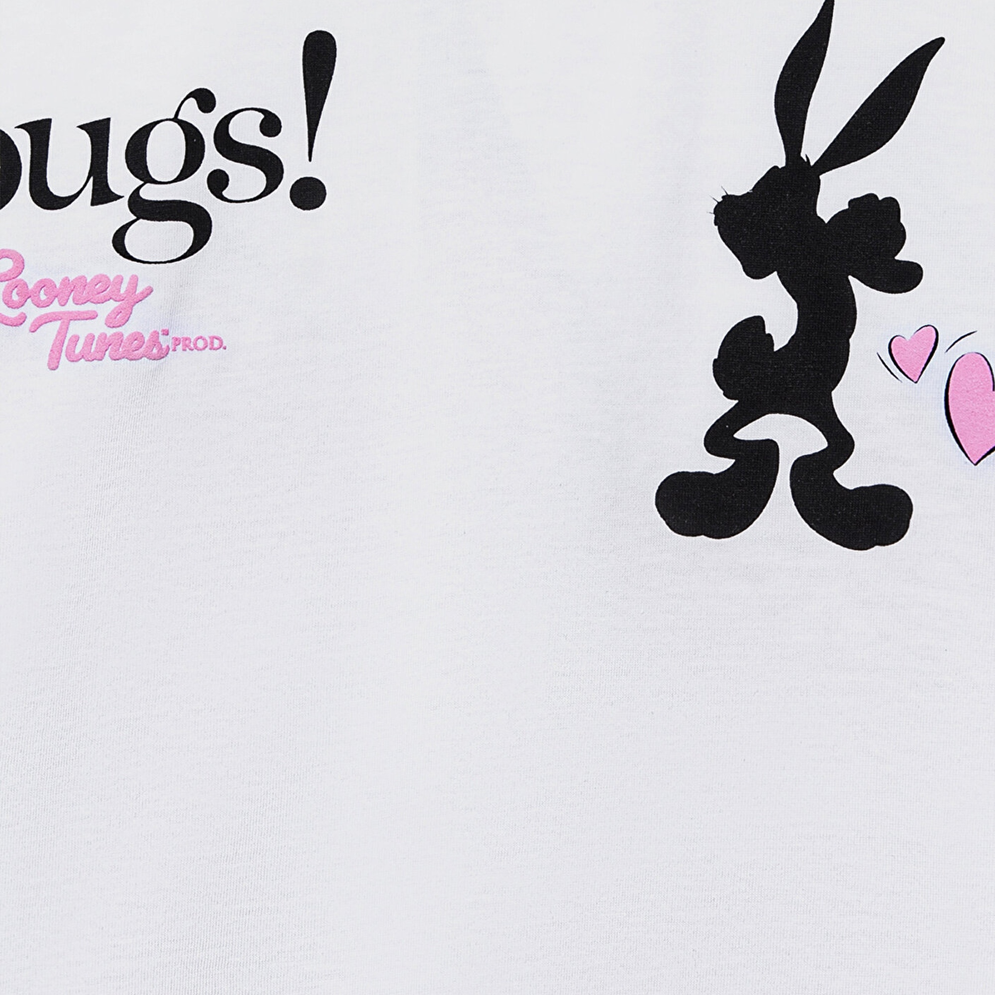 Mavi Bugs Bunny Baskılı Beyaz Tişört Loose Fit / Bol Rahat Kesim 7610304-620