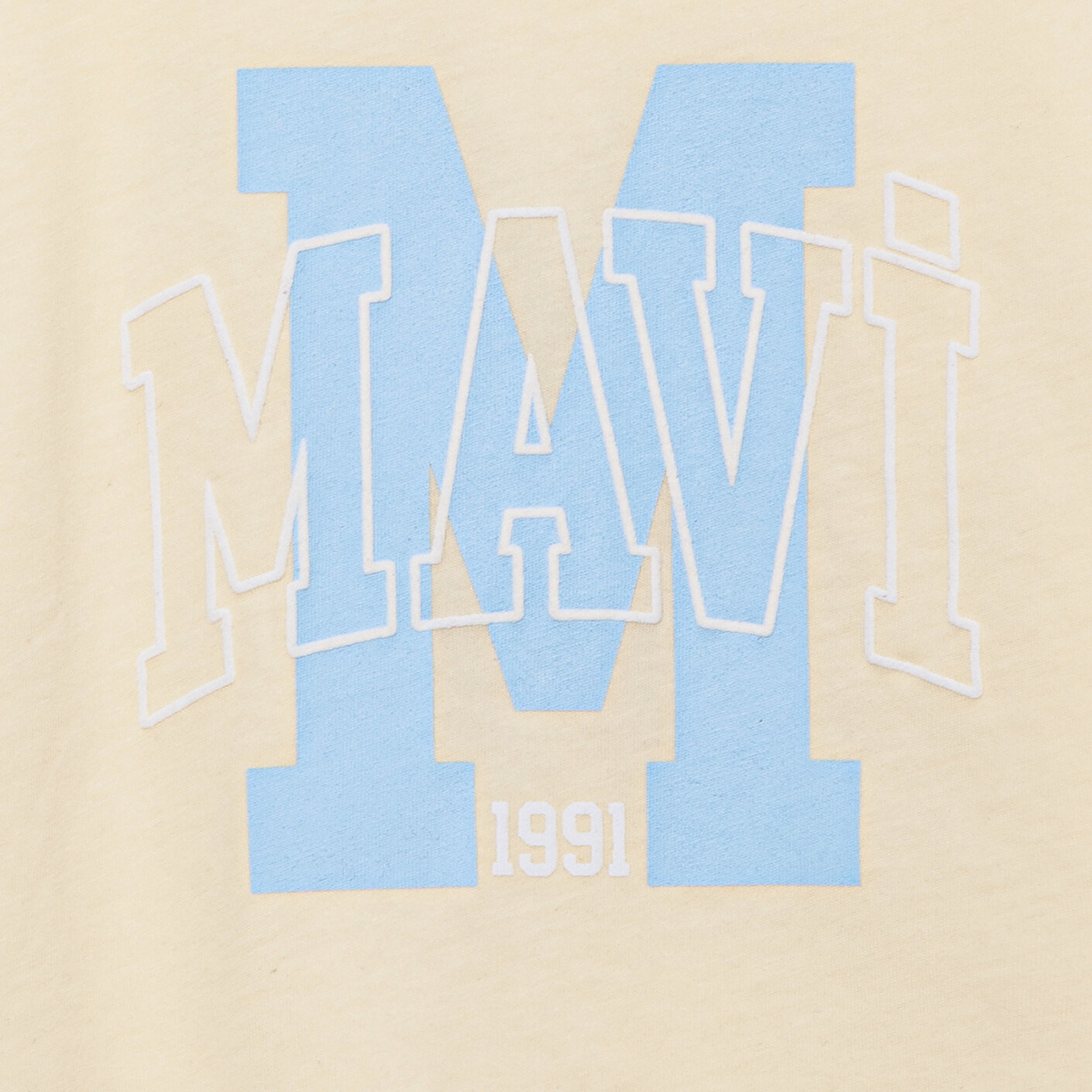 Mavi M Logo Baskılı Sarı Tişört Loose Fit / Bol Rahat Kesim 7610276-89145