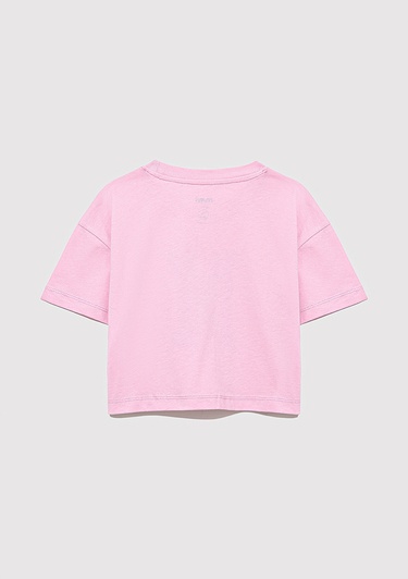  Mavi M Logo Baskılı Pembe Tişört Loose Fit / Bol Rahat Kesim 7610276-86953