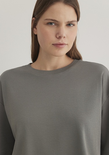  Mavi Sporty Lux Gri Tişört Loose Fit / Bol Rahat Kesim 1613035-85316