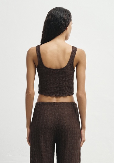  Mavi Kahverengi Örme Atlet Fitted / Vücuda Oturan Kesim 1613630-70244