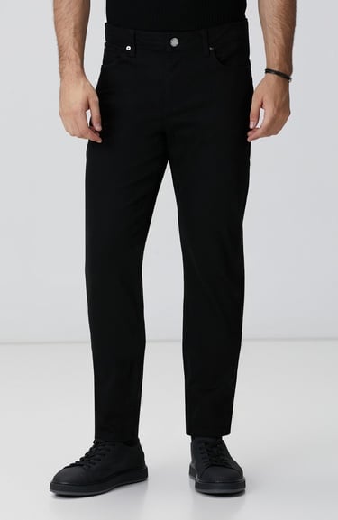  Network Erkek Siyah Casual Pantolon