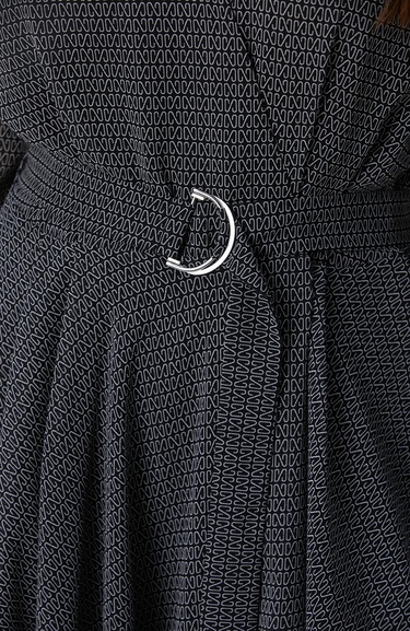  Network Kadın Siyah N Logolu Elbise