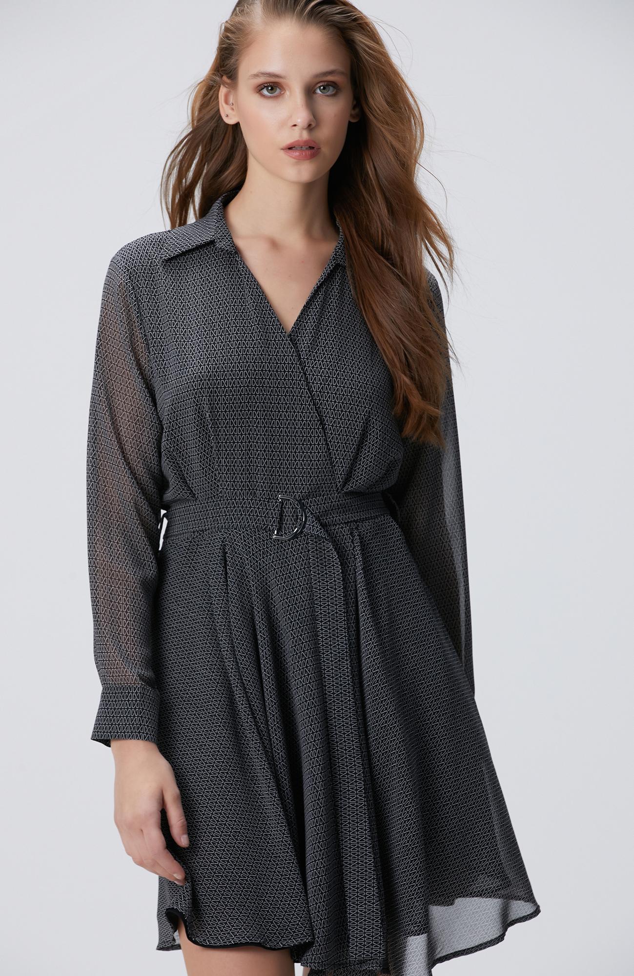  Network Kadın Siyah N Logolu Elbise