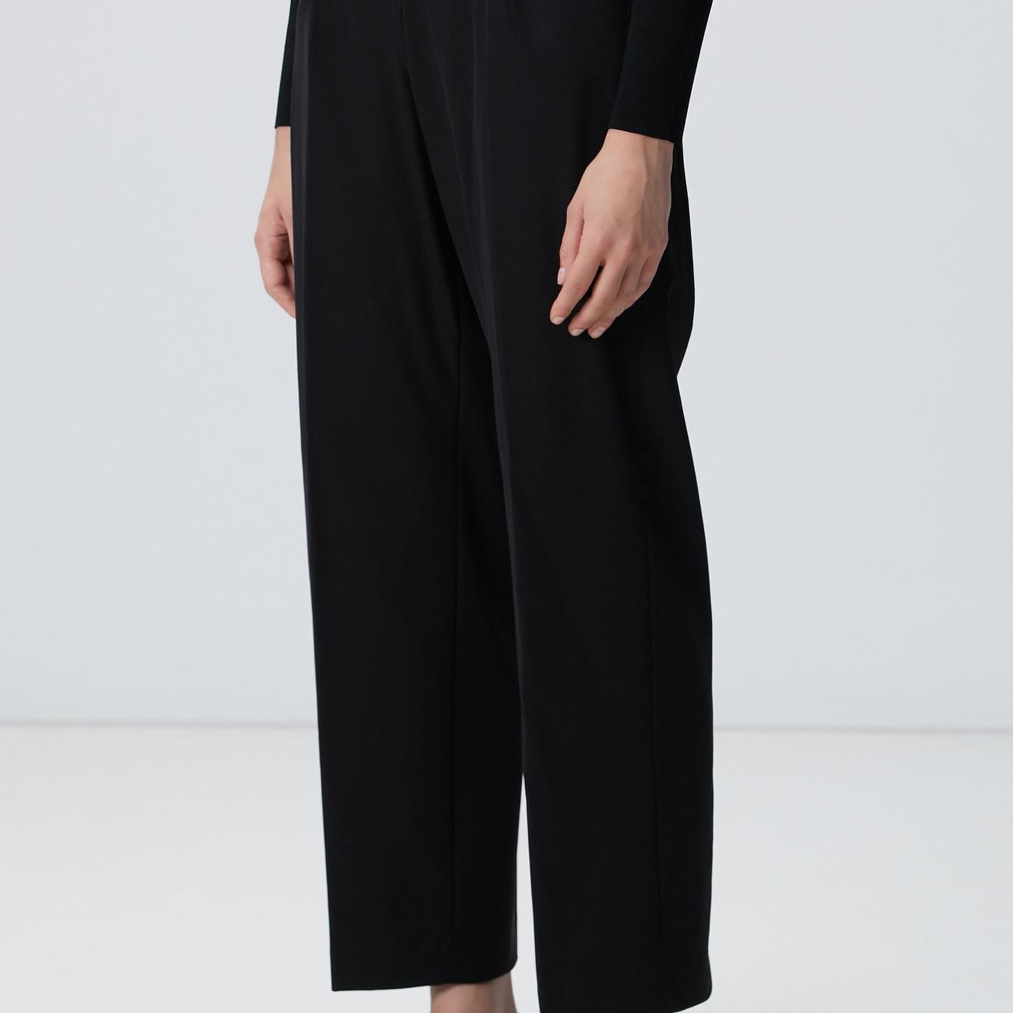 Network Kadın Siyah Geniş Paça Basic Pantolon