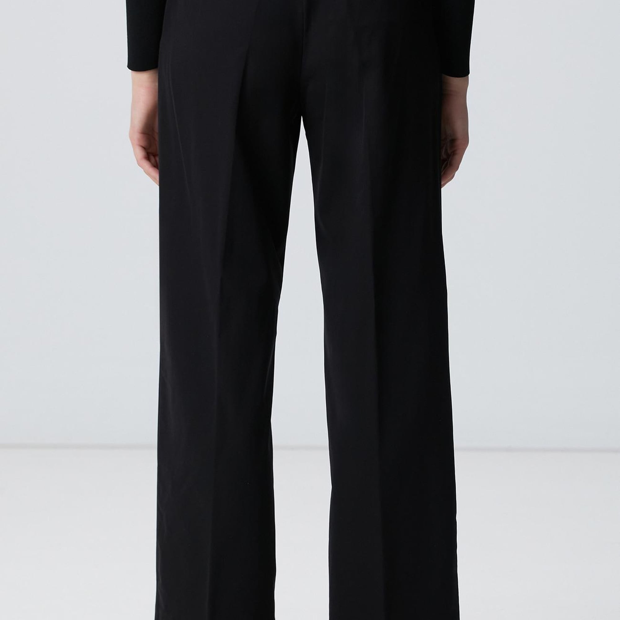 Network Kadın Siyah Geniş Paça Basic Pantolon