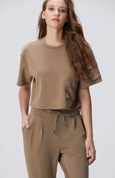  Network Kadın Haki Modal Karışımlı T-shirt