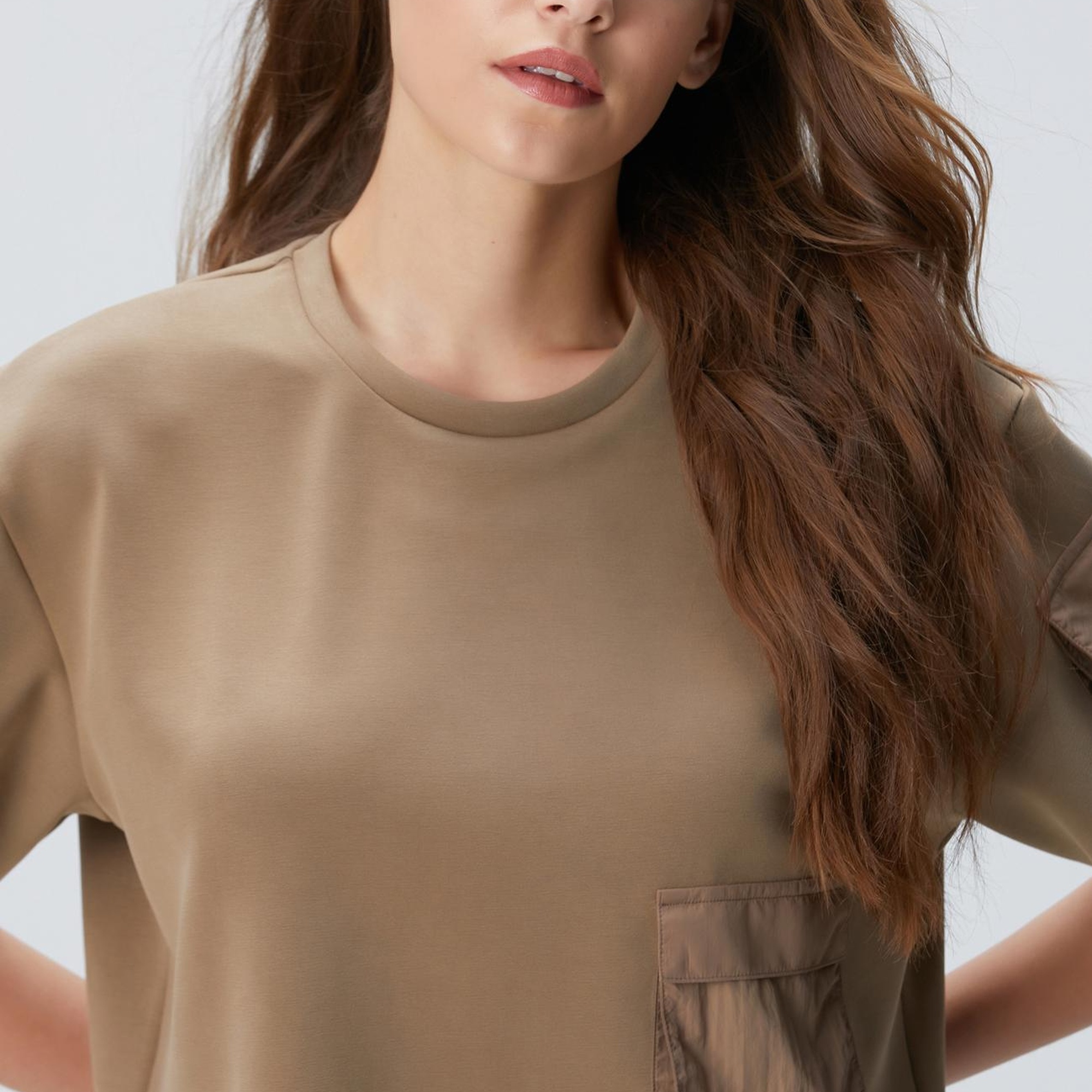 Network Kadın Haki Modal Karışımlı T-shirt