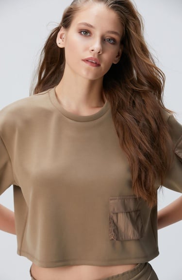  Network Kadın Haki Modal Karışımlı T-shirt