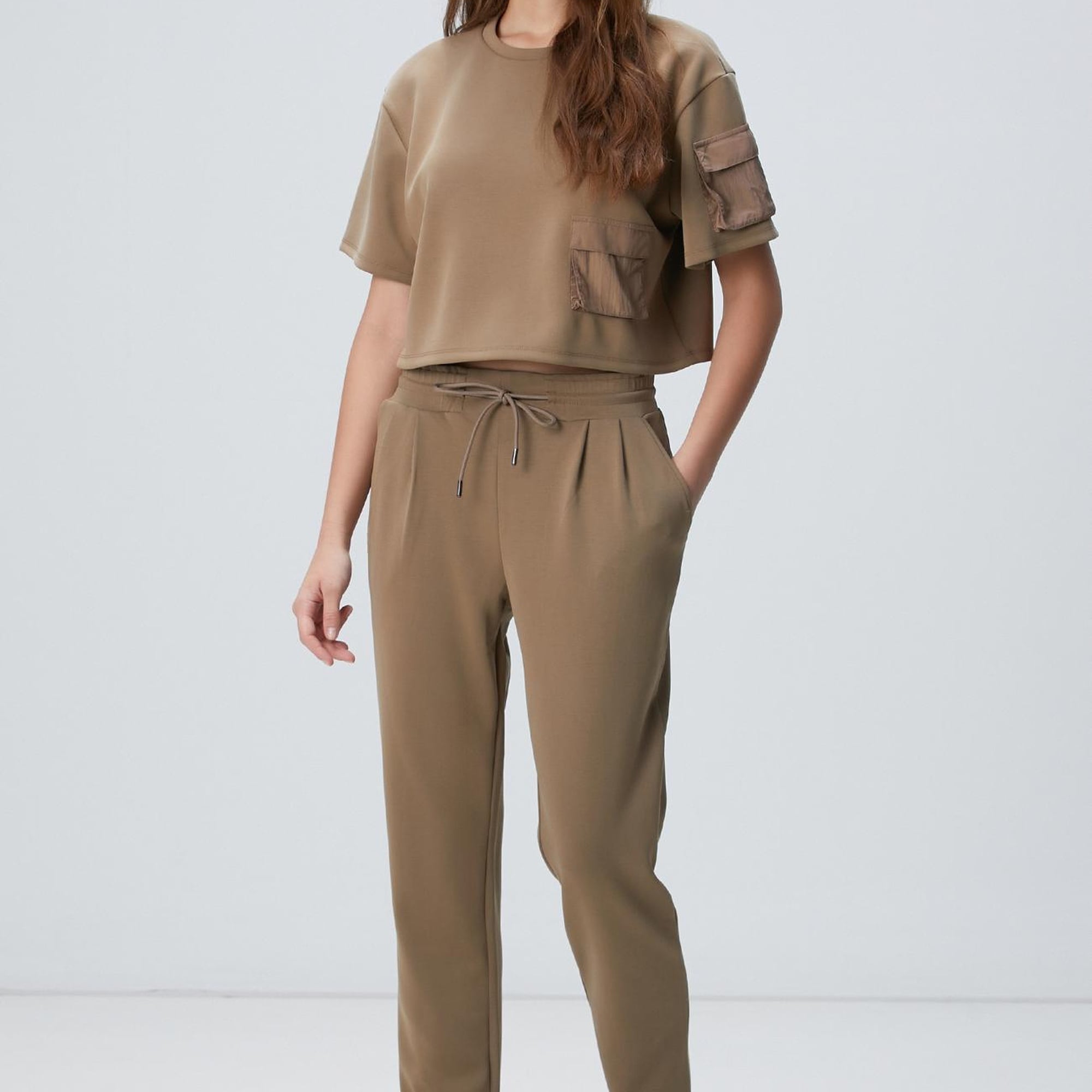 Network Kadın Haki Modal Karışımlı T-shirt