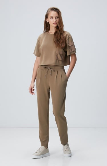 Network Kadın Haki Modal Karışımlı T-shirt