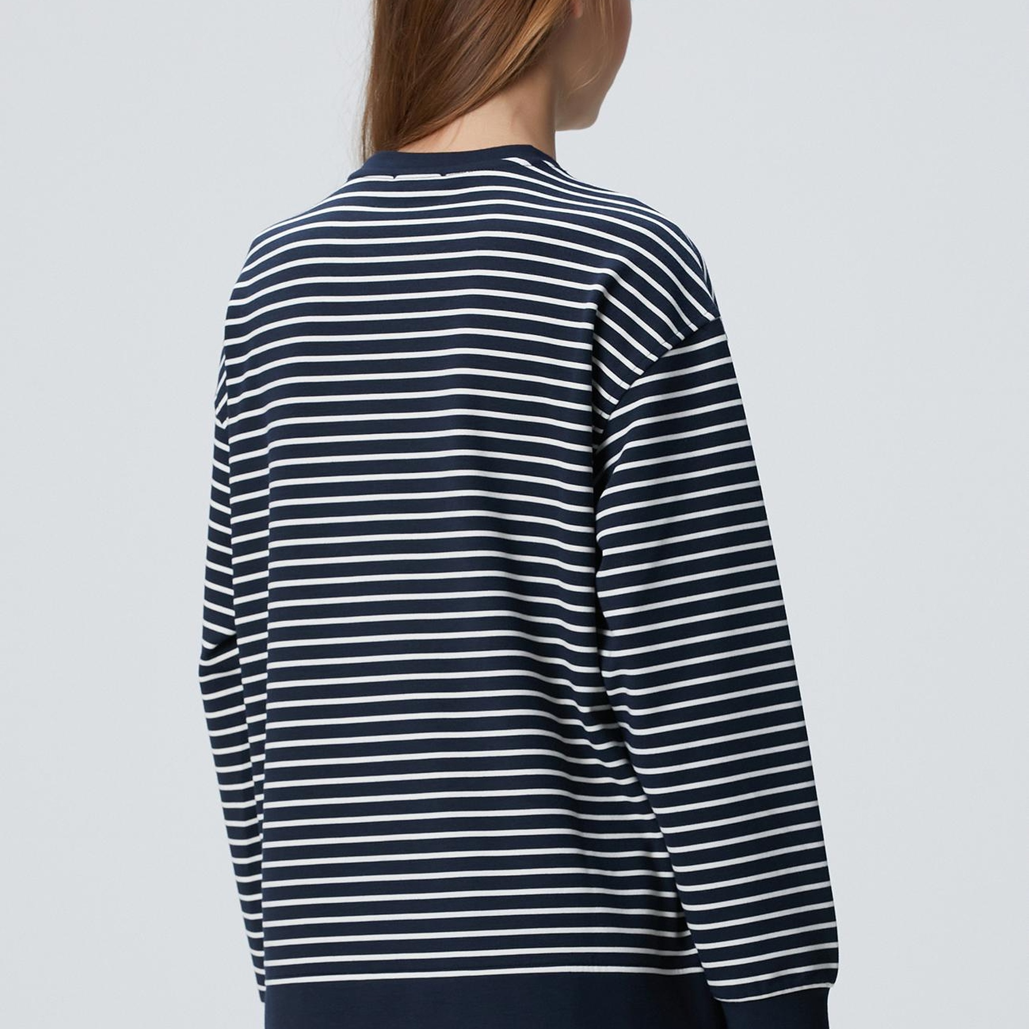 Network Kadın Lacivert Beyaz Dokuma Garnili Sweatshirt