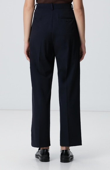  Network Kadın Lacivert Geniş Paça Basic Pantolon