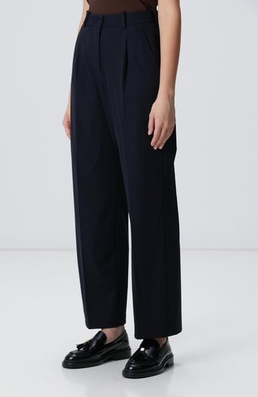  Network Kadın Lacivert Geniş Paça Basic Pantolon