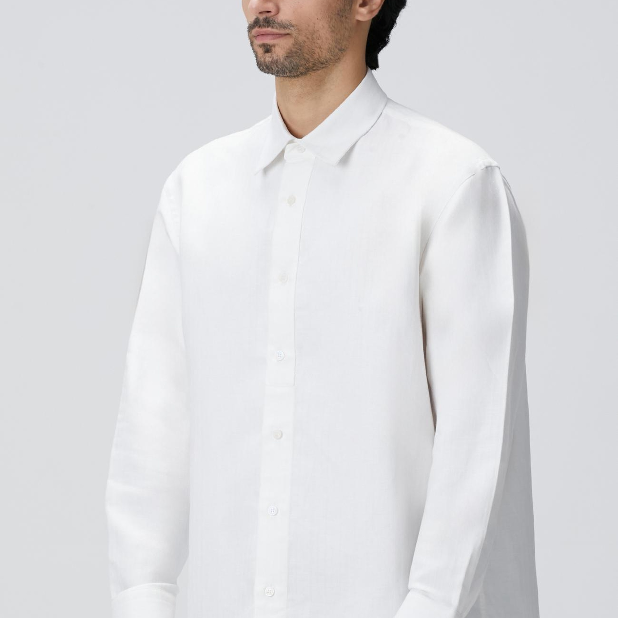 Network Erkek Beyaz Keten Karışımlı Gömlek