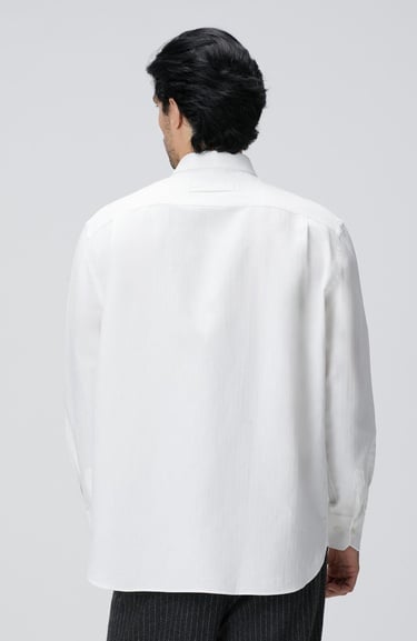  Network Erkek Beyaz Keten Karışımlı Gömlek