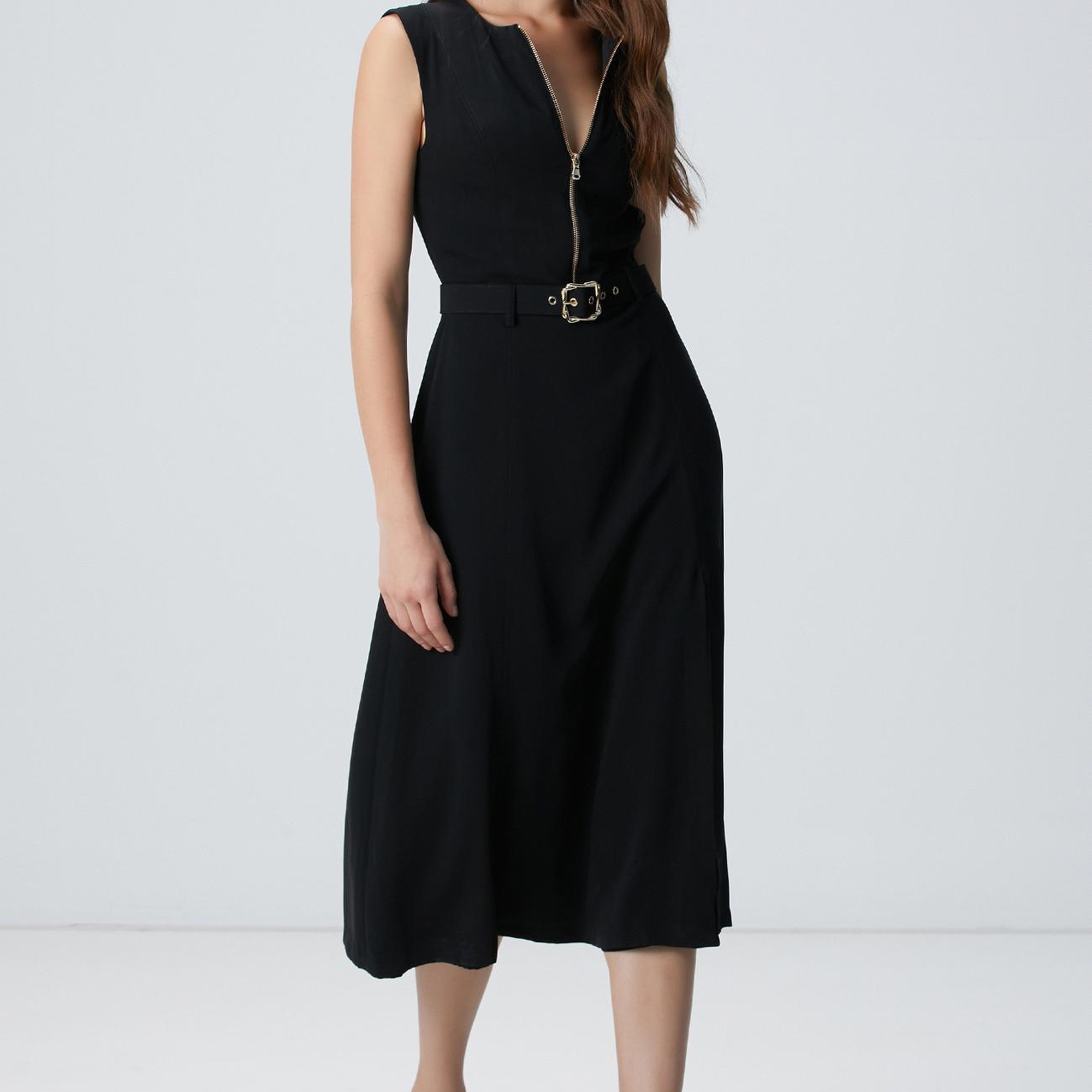 Network Kadın Siyah Midi Elbise