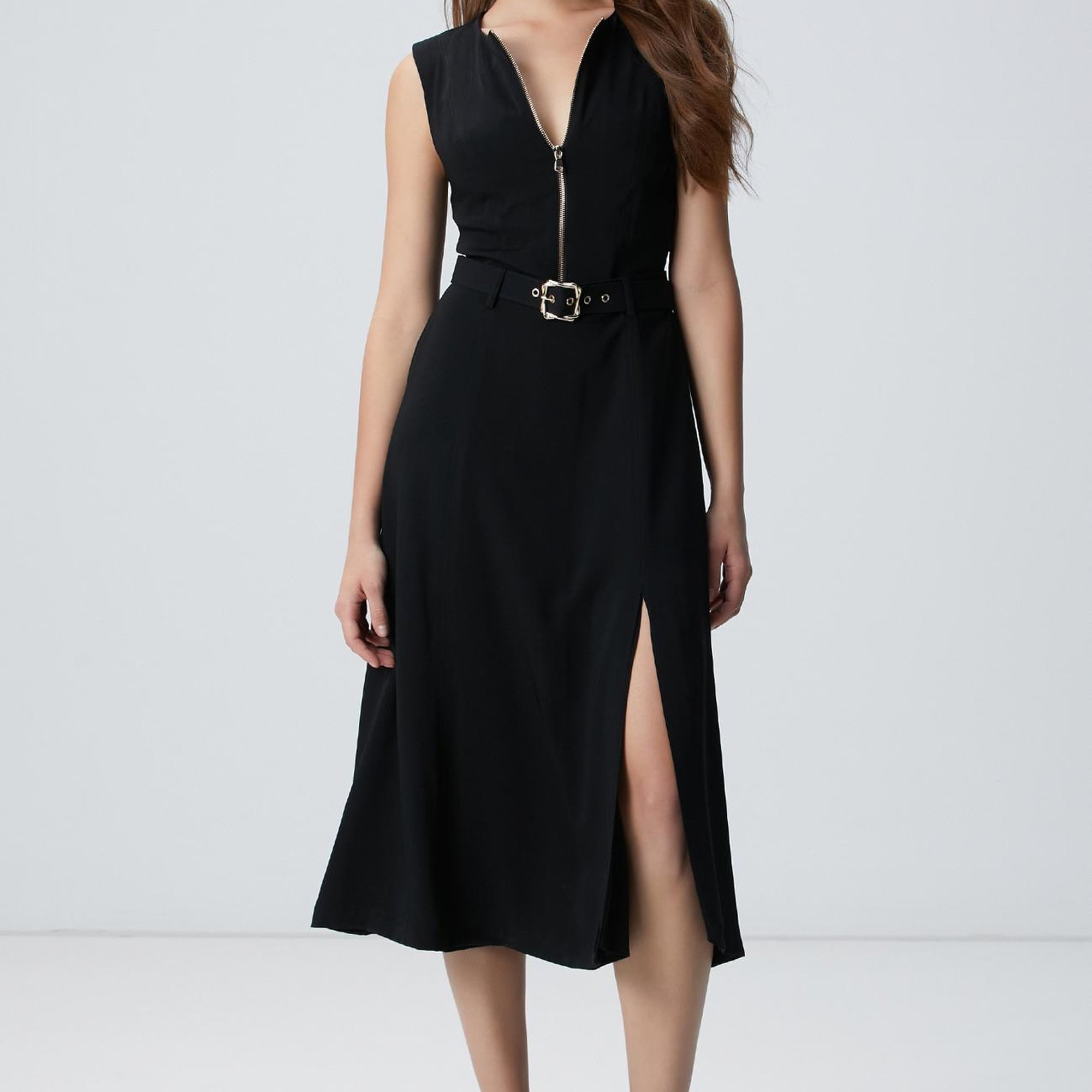 Network Kadın Siyah Midi Elbise