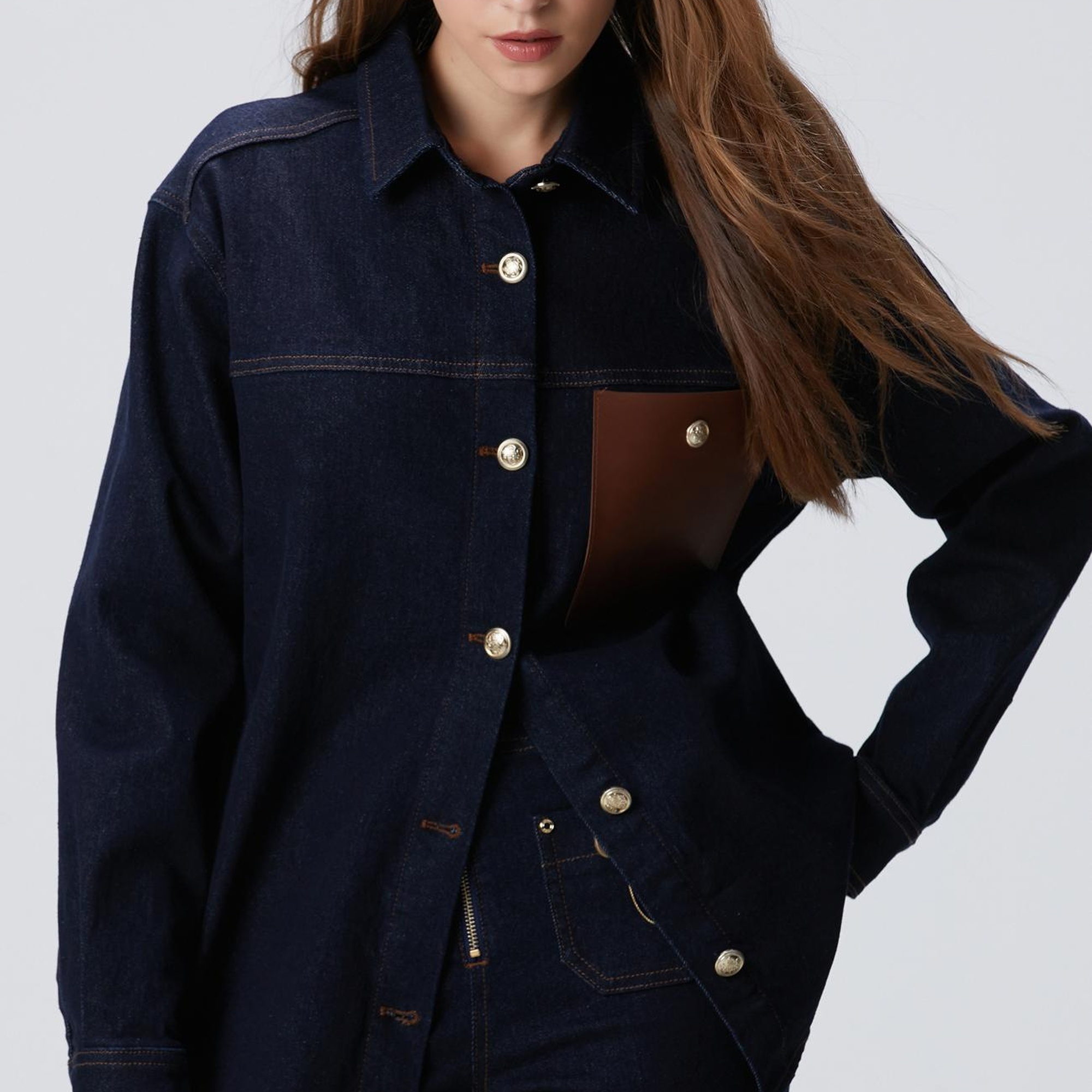 Network Kadın Mavi Denim Gömlek