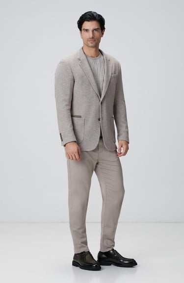  Network Erkek Bej Melanj Yün Karışımlı Ceket