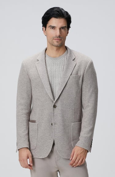  Network Erkek Bej Melanj Yün Karışımlı Ceket