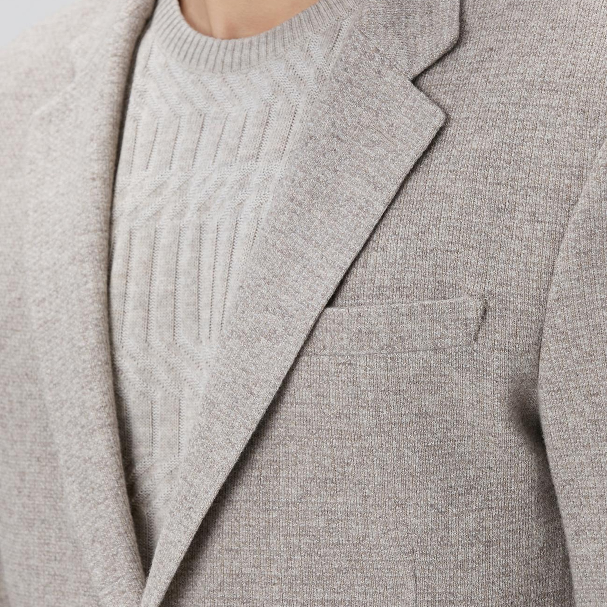 Network Erkek Bej Melanj Yün Karışımlı Ceket