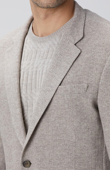  Network Erkek Bej Melanj Yün Karışımlı Ceket