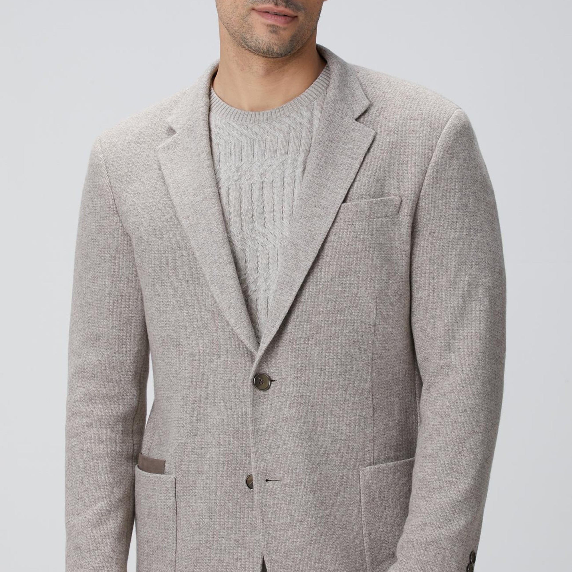 Network Erkek Bej Melanj Yün Karışımlı Ceket