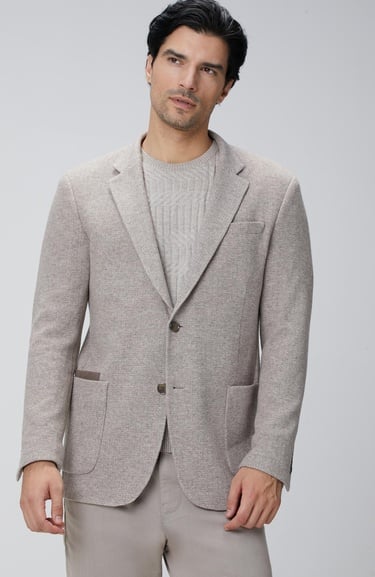  Network Erkek Bej Melanj Yün Karışımlı Ceket