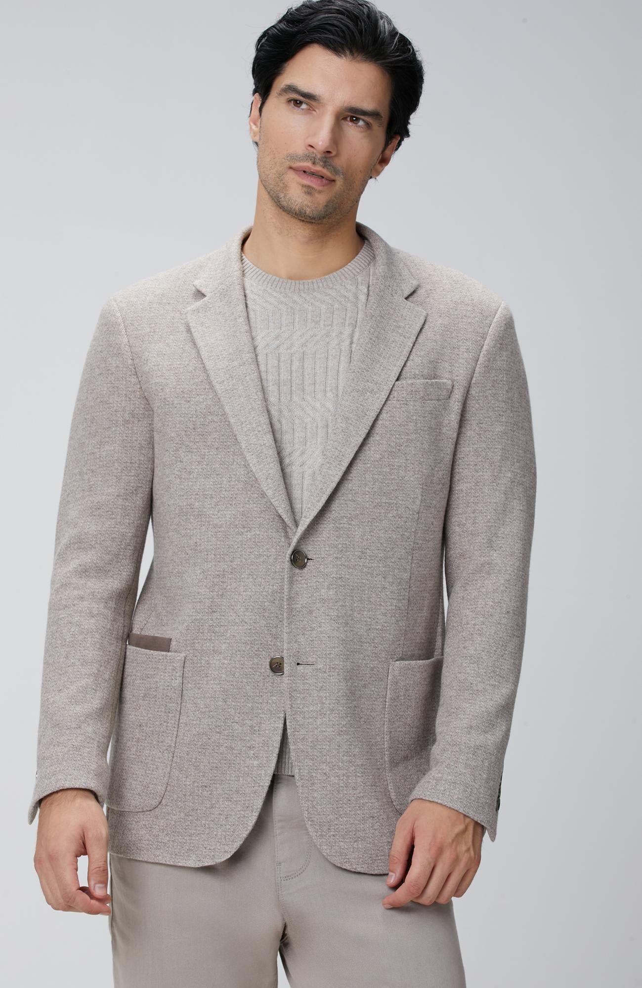  Network Erkek Bej Melanj Yün Karışımlı Ceket