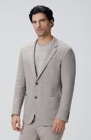  Network Erkek Bej Melanj Yün Karışımlı Ceket