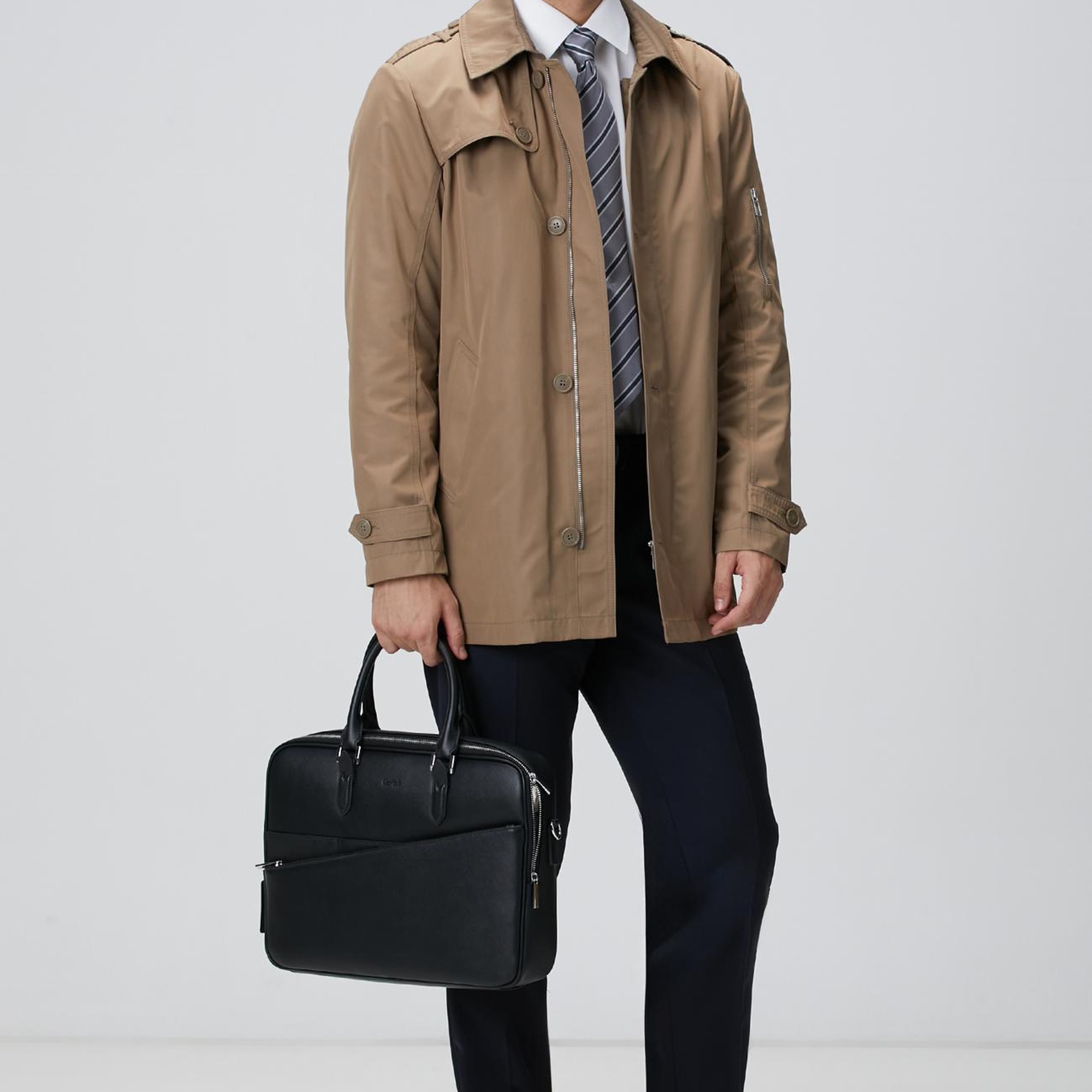 Network Erkek Vizon Trenchcoat