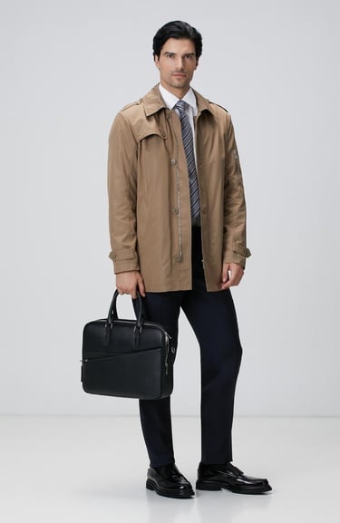  Network Erkek Vizon Trenchcoat