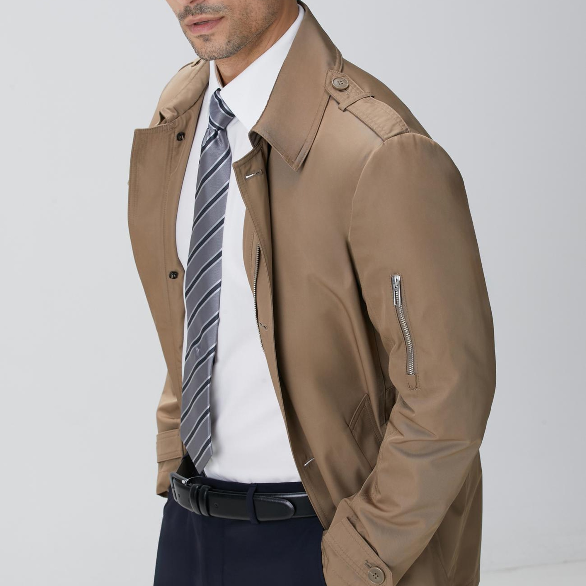 Network Erkek Vizon Trenchcoat