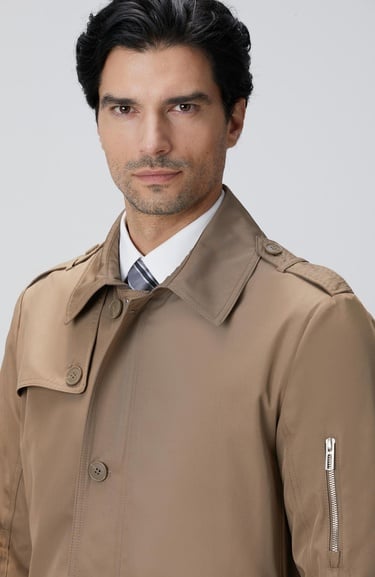  Network Erkek Vizon Trenchcoat