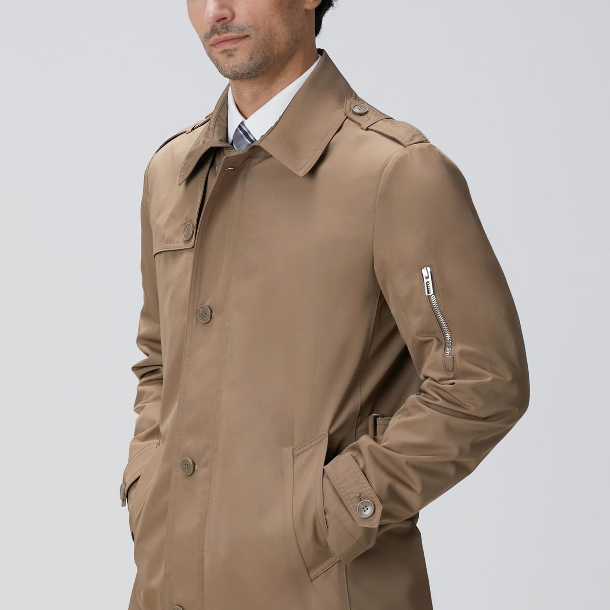 Network Erkek Vizon Trenchcoat