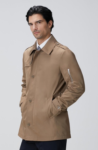  Network Erkek Vizon Trenchcoat
