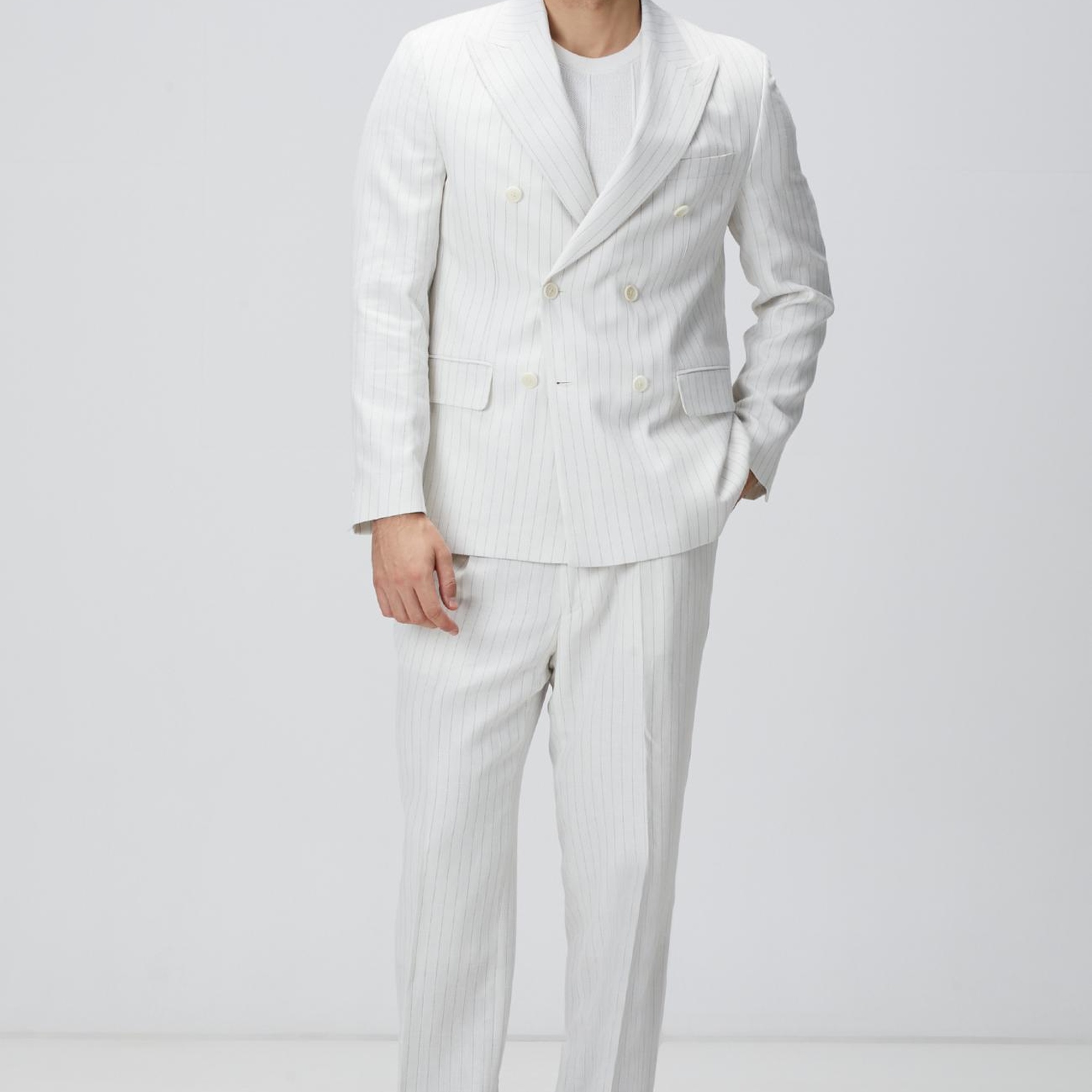 Network Erkek Beyaz Jakarlı Triko Kazak