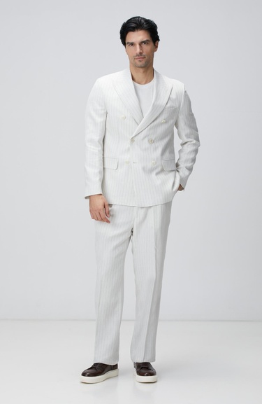  Network Erkek Beyaz Jakarlı Triko Kazak