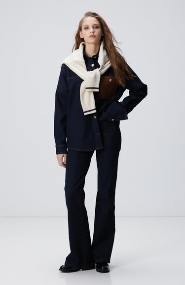  Network Kadın Mavi Denim Gömlek