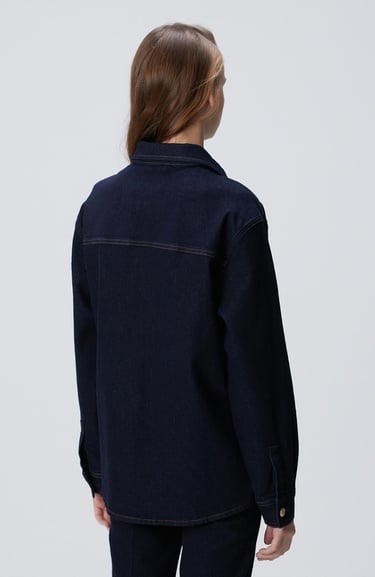  Network Kadın Mavi Denim Gömlek