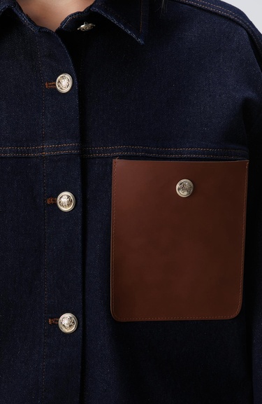  Network Kadın Mavi Denim Gömlek