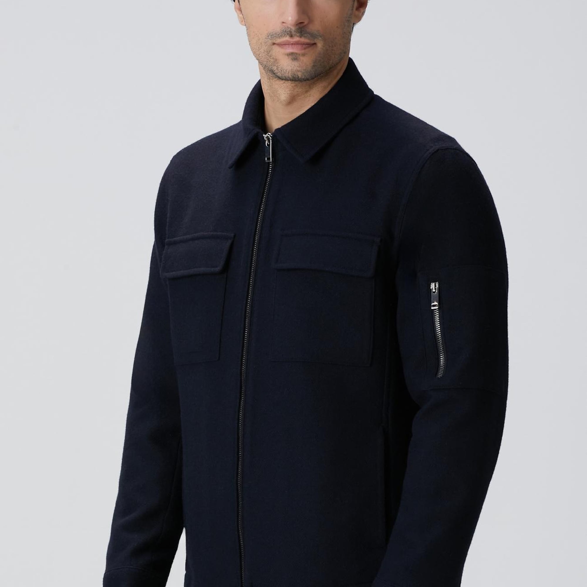 Network Erkek Lacivert Yün Karışımlı Dış Gömlek